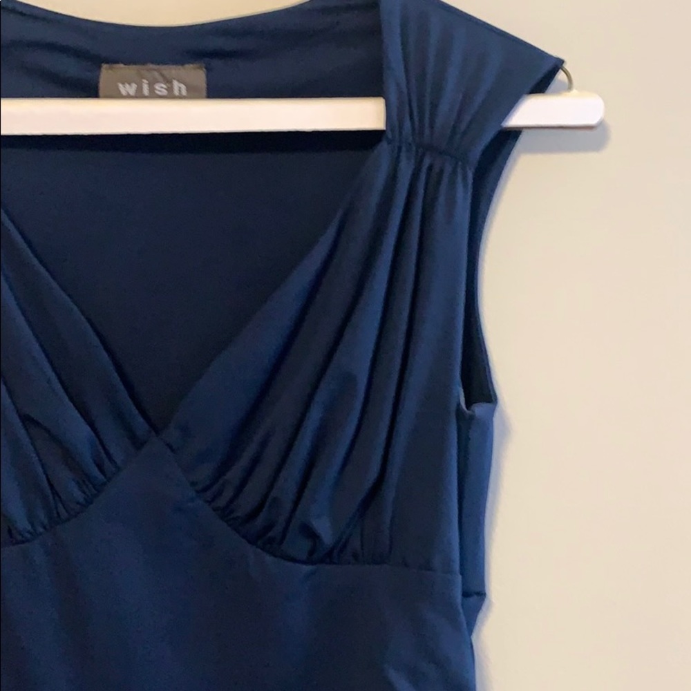 Navy rouched sleeveless top